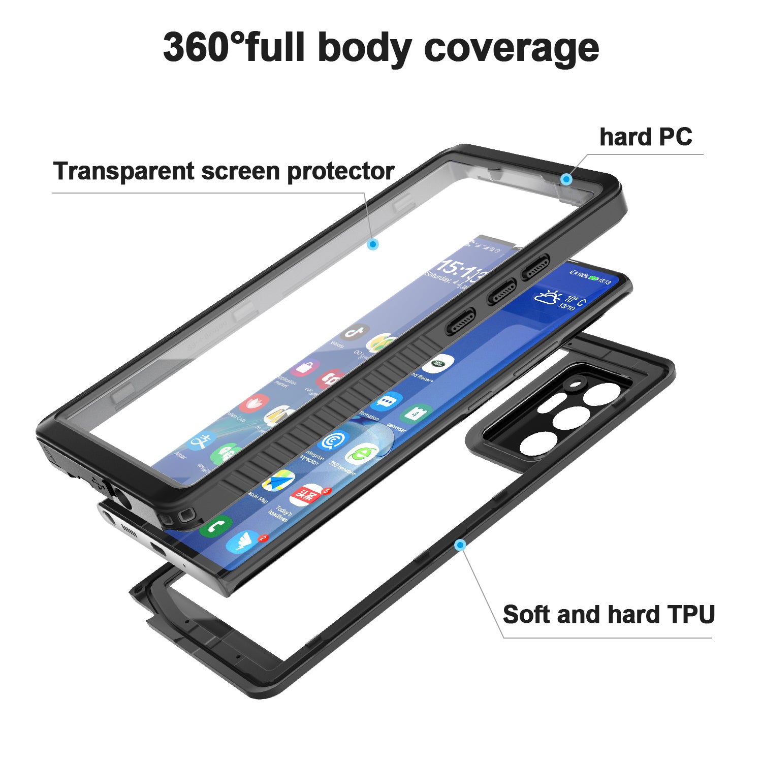 FS Series IP68 Waterproof Case For Samsung Galaxy Note20 Ultra Anti-fall Anti-scratch Swimming Mobile Cover FS Series IP68 Waterproof Case For Samsung Galaxy Note20 Ultra Anti-fall Anti-scratch Swimming Mobile Cover